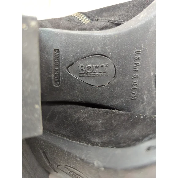 Women's Born Black Suede Lace-Up Ankle Boots Size 9.5 - Picture 5 of 6